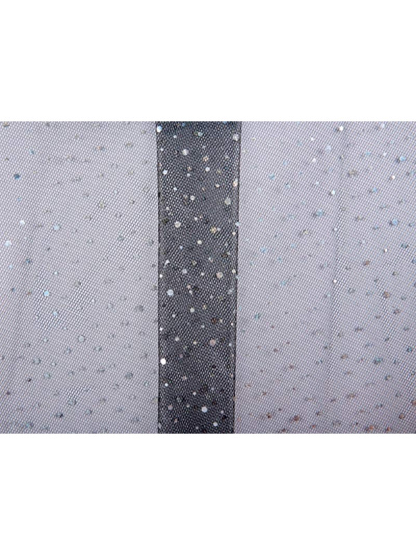 Tejido tul pedreria negro