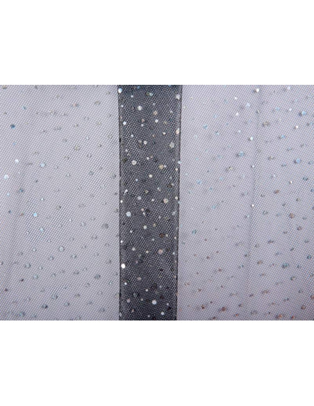 Tejido tul pedreria negro