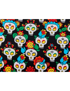 Tejido raso calavera mejicana