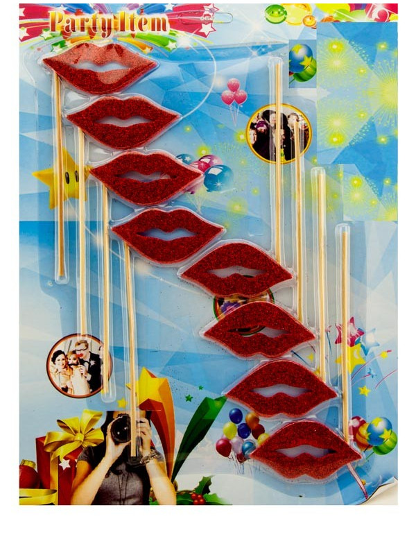 Set photocall labios rojos envase