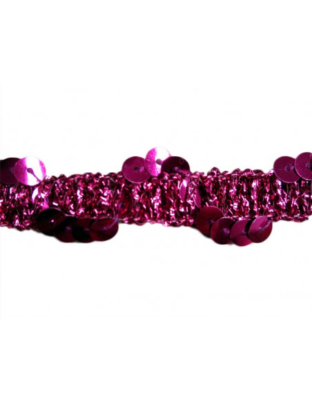 Galón lame con lentejuelas fucsia