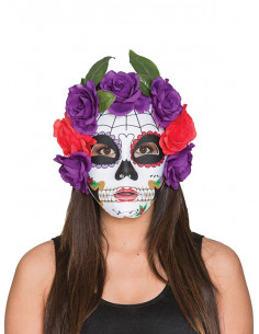 Careta Catrina con flores