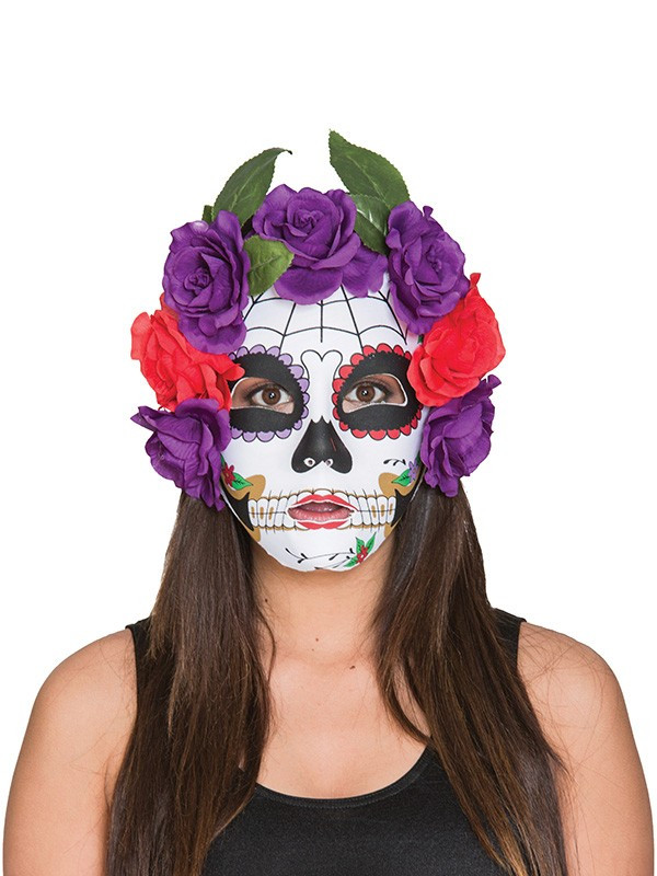 Careta Catrina con flores