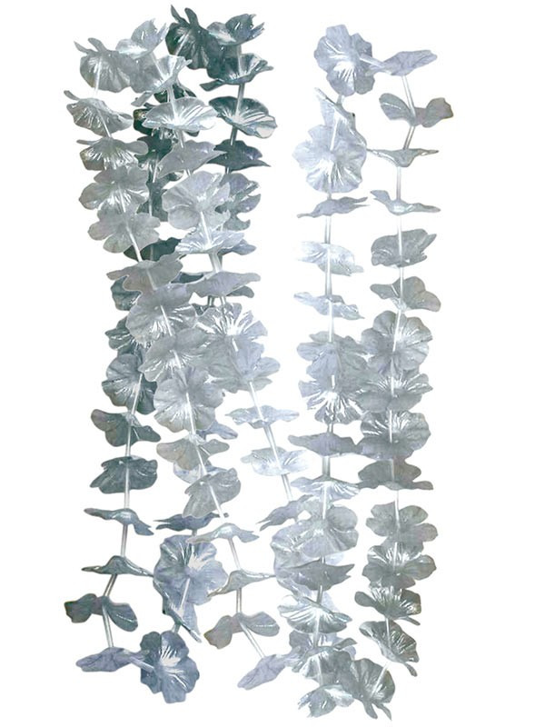 Collar flores metalizadas plata