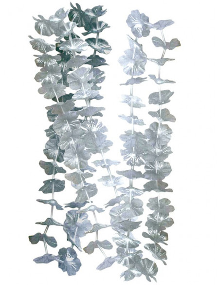 Collar flores metalizadas plata