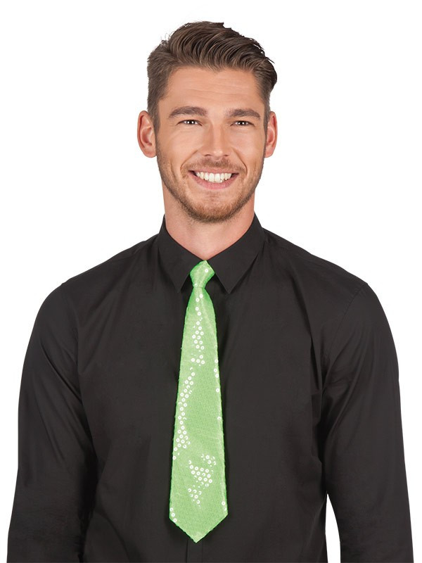 Corbata de lentejuelas verde