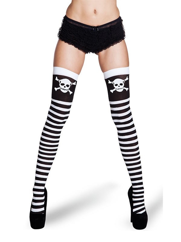 Medias piratas con calaveras detalle