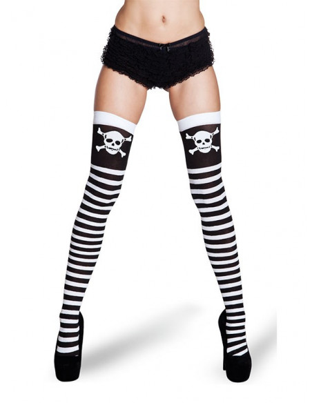 Medias piratas con calaveras detalle