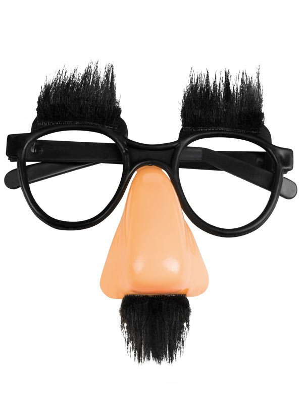 Gafas con nariz y bigote peludas detalle