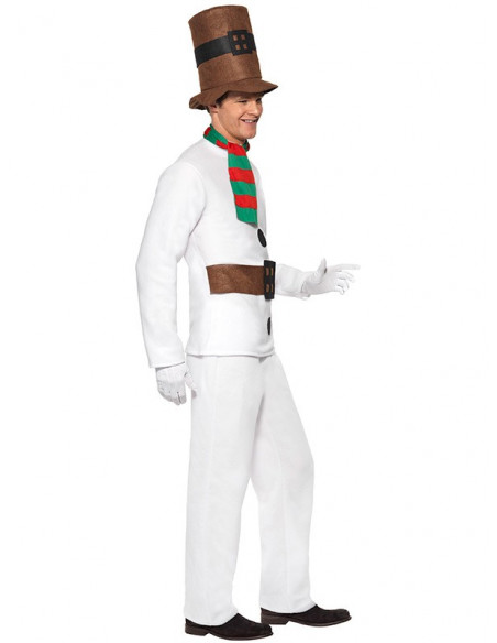 Disfraz muñeco de nieve para adulto lateral