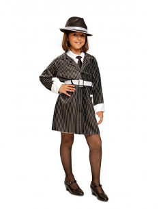 Disfraz de gángster mafiosa para niña