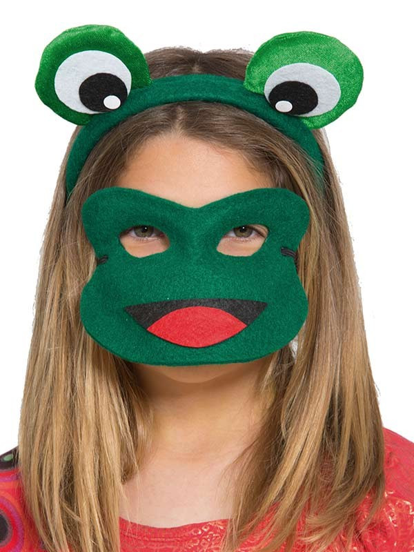 Antifaz y diadema de rana