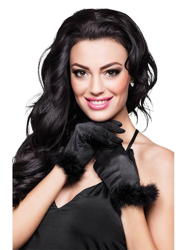 Guantes cortos con marabú 