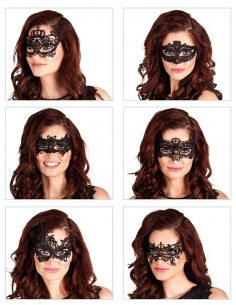 Antifaz de encaje negro mariposa 2