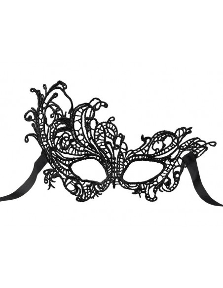 Antifaz de encaje negro flor