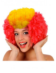 Peluca rizada bandera España 2