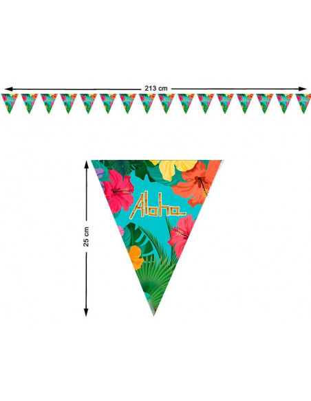 Banderines para fiesta hawaiana