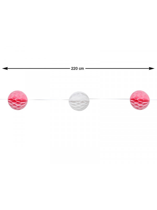 Guirnalda decorativa rosa y blanca