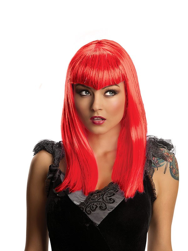 Peluca de vampiresa rojo