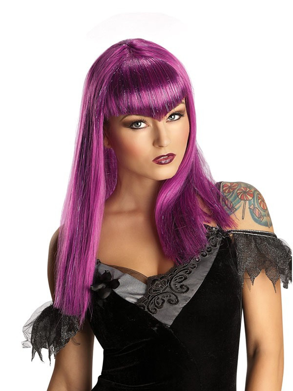 Peluca de vampiresa lila