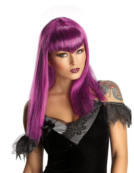 Peluca de vampiresa lila