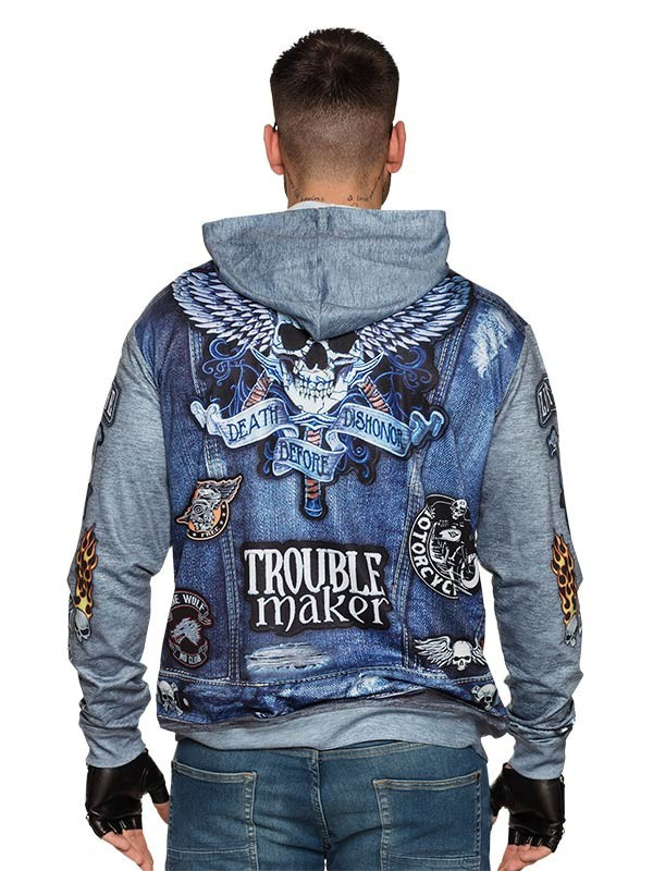 Chaqueta de motero trasera