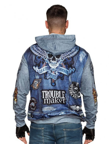 Chaqueta de motero trasera