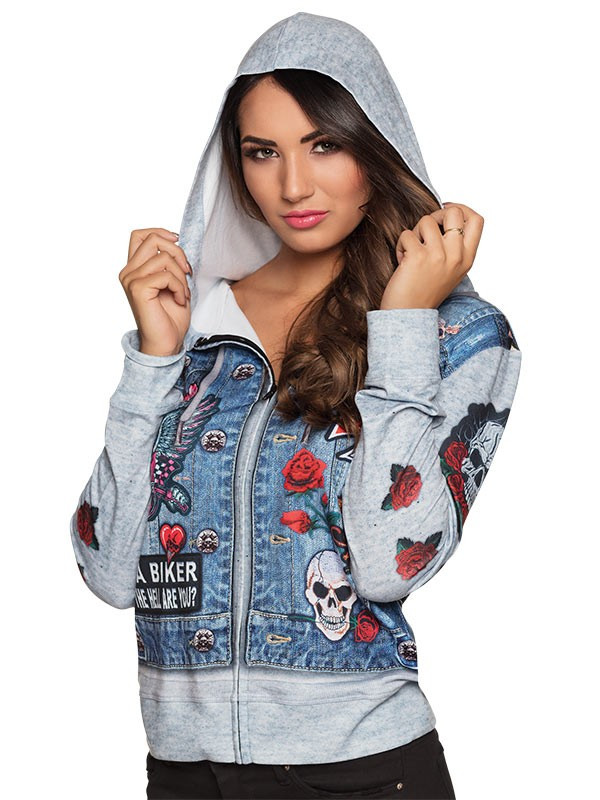 Chaqueta de motera capucha