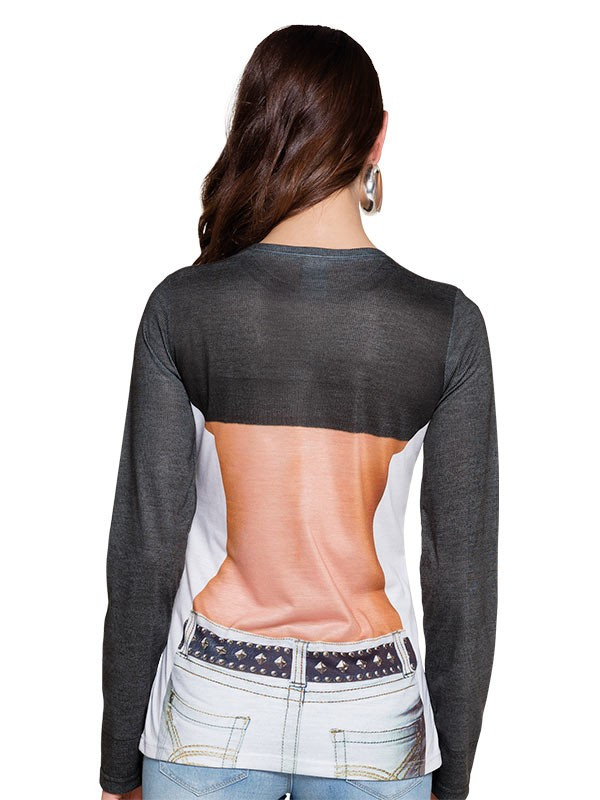 Camiseta sexy crop top trasera