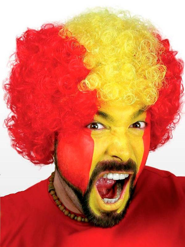 Peluca rizada bandera España