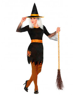 Disfraz de bruja naranja para mujer