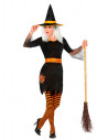 Disfraz de bruja naranja para mujer