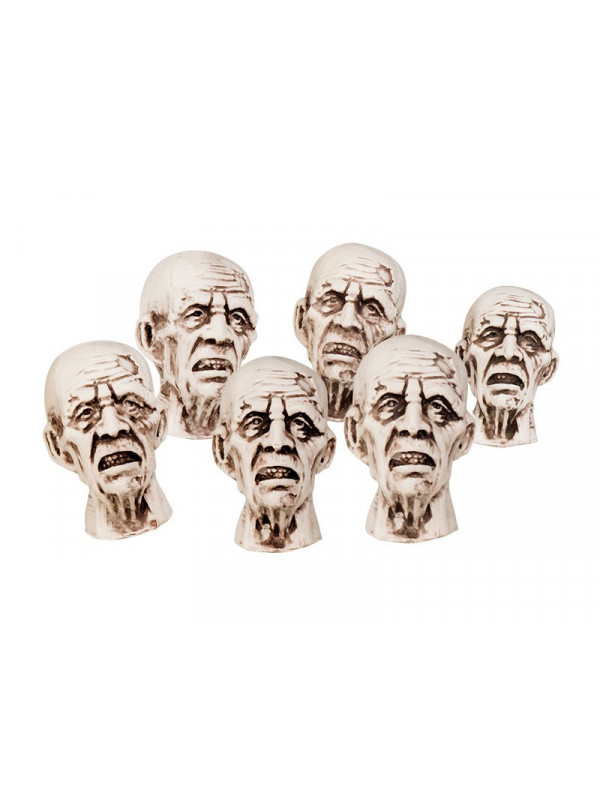 6 Cabezas de zombie para decoración