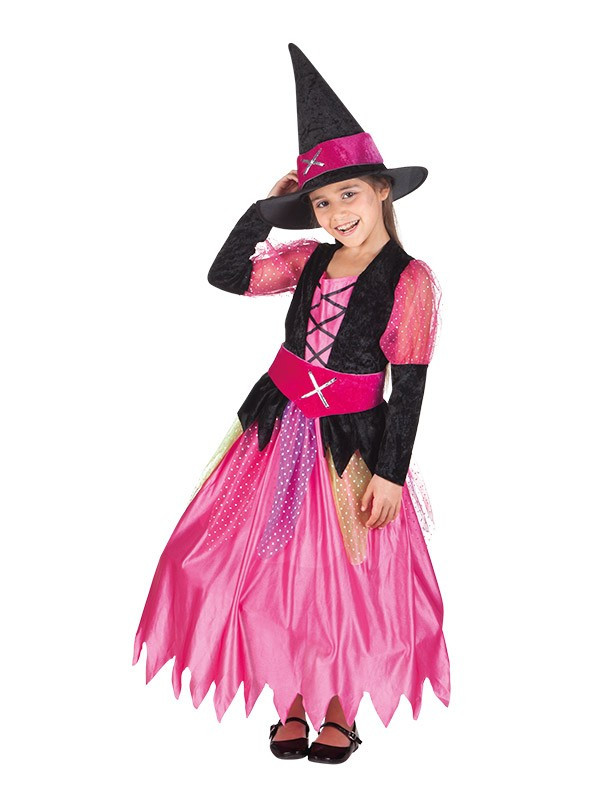 Disfraz de brujita rosa para niña