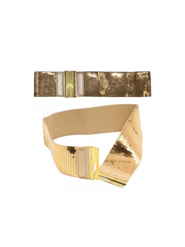 Cinturón lentejuelas oro