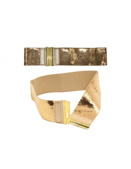 Cinturón lentejuelas oro