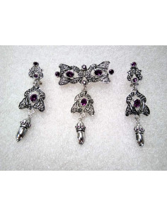 Conjunto bisuteria regional mariposa morado