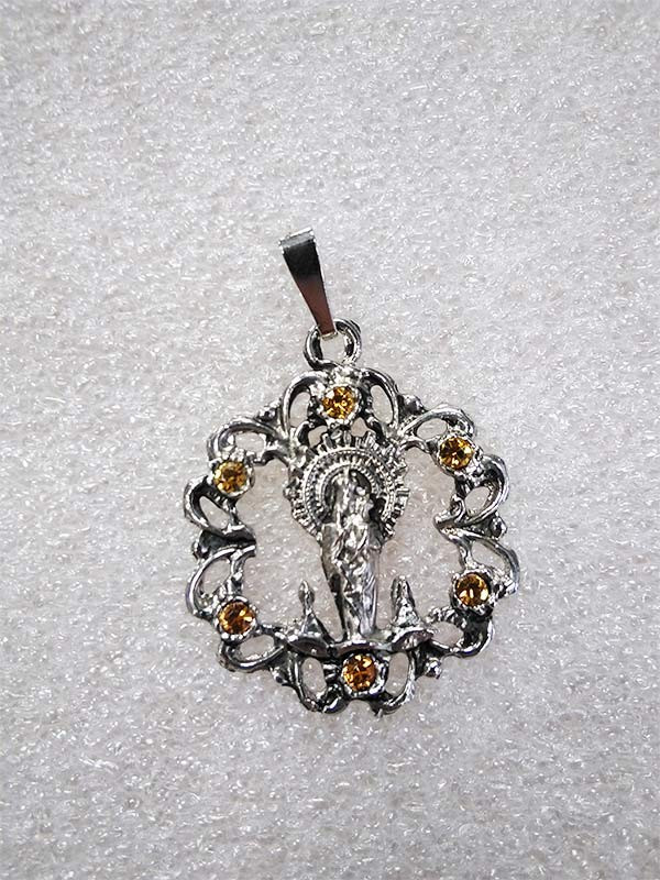 Colgante de la Vírgen del Pilar amarillo