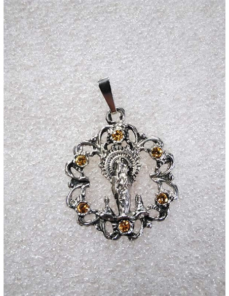 Colgante de la Vírgen del Pilar amarillo