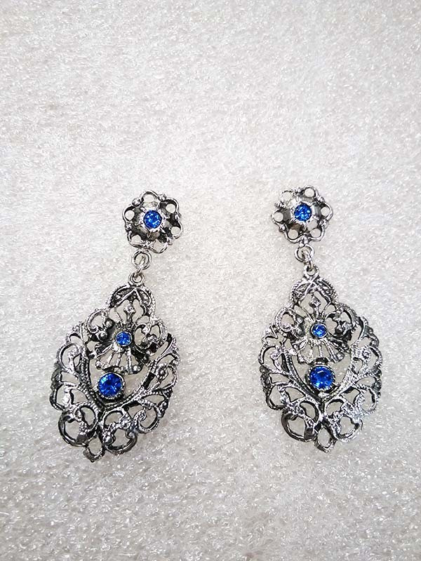 Pendiente para traje regional baturro azul