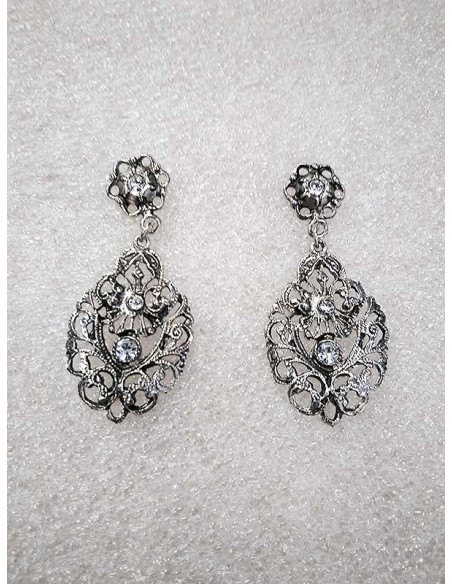 Pendiente para traje regional baturro blanco