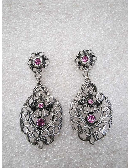 Pendiente para traje regional baturro morado