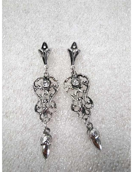 Pendiente para traje regional 16767 blanco