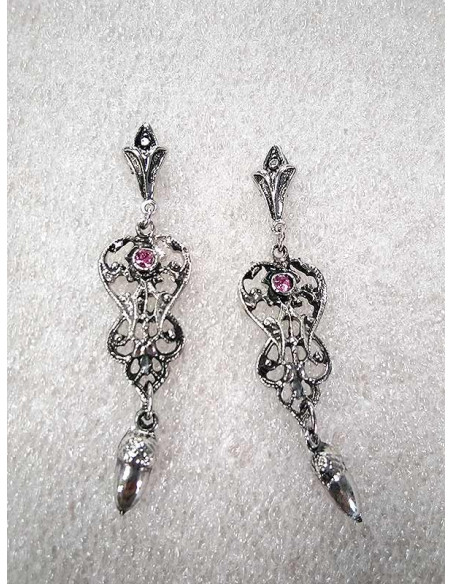 Pendiente para traje regional 16767 rosa