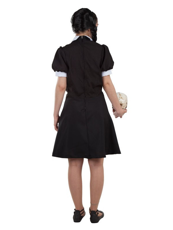 Disfraz de Miércoles Adams mujer trasera