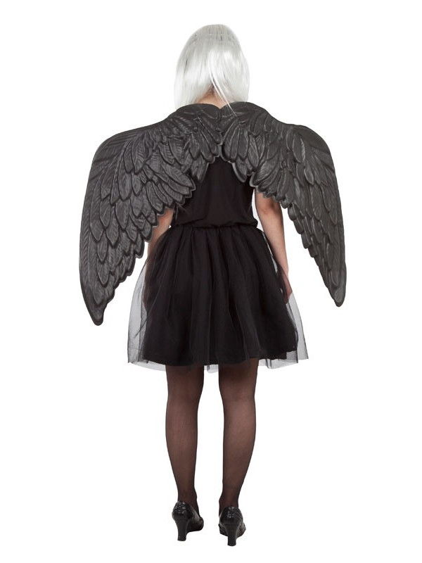 Disfraz de Ángel negro mujer trasera