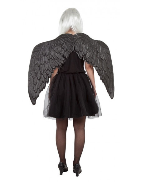 Disfraz de Ángel negro mujer trasera