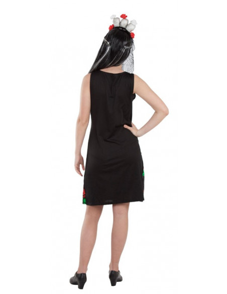 Disfraz de Catrina lentejuelas trasera