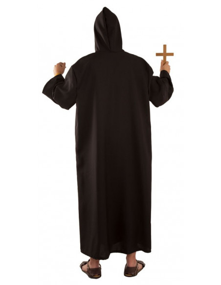 Disfraz fraile adulto negro trasera