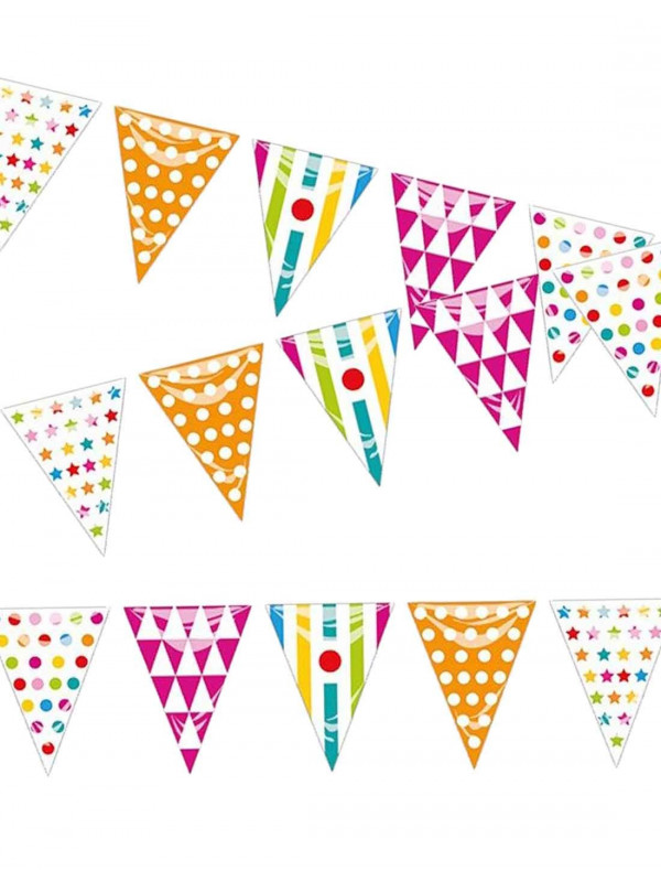 Banderín triangular de colores